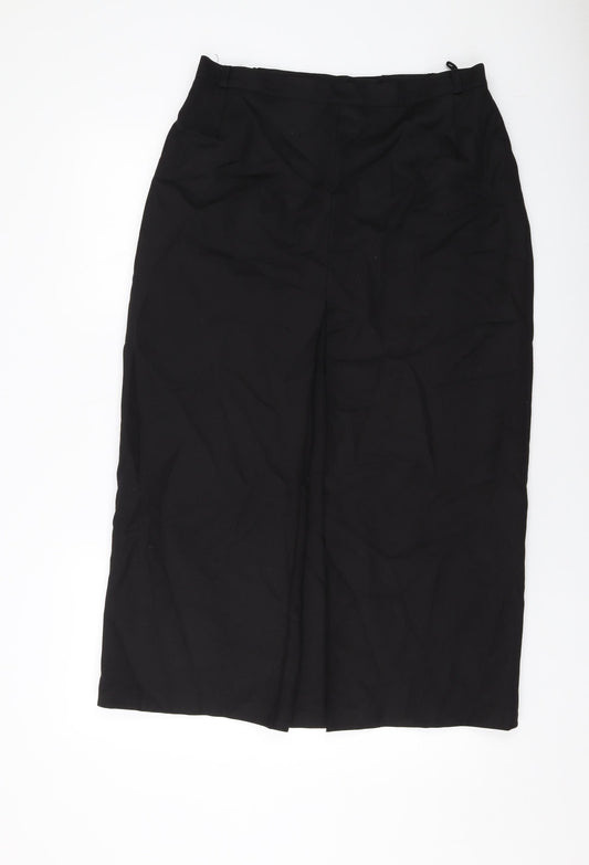 Marks and Spencer Womens Black Polyester A-Line Skirt Size 16 Zip