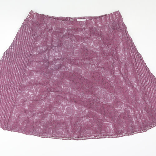 Classic Womens Purple Geometric Viscose A-Line Skirt Size 22 Zip