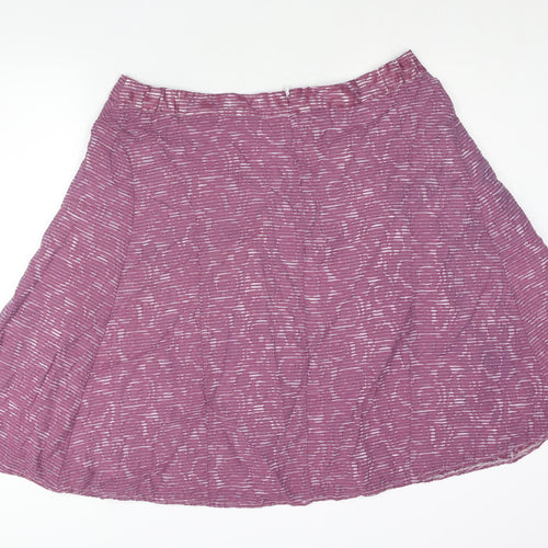 Classic Womens Purple Geometric Viscose A-Line Skirt Size 22 Zip