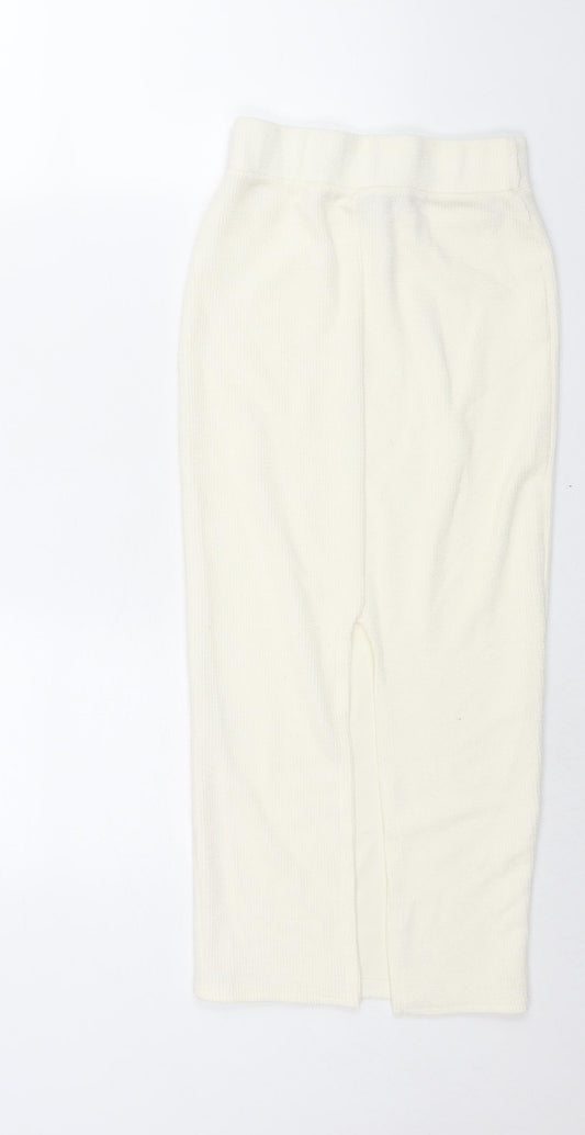 Missguided Womens Ivory Polyester Straight & Pencil Skirt Size 10 - Front Slit