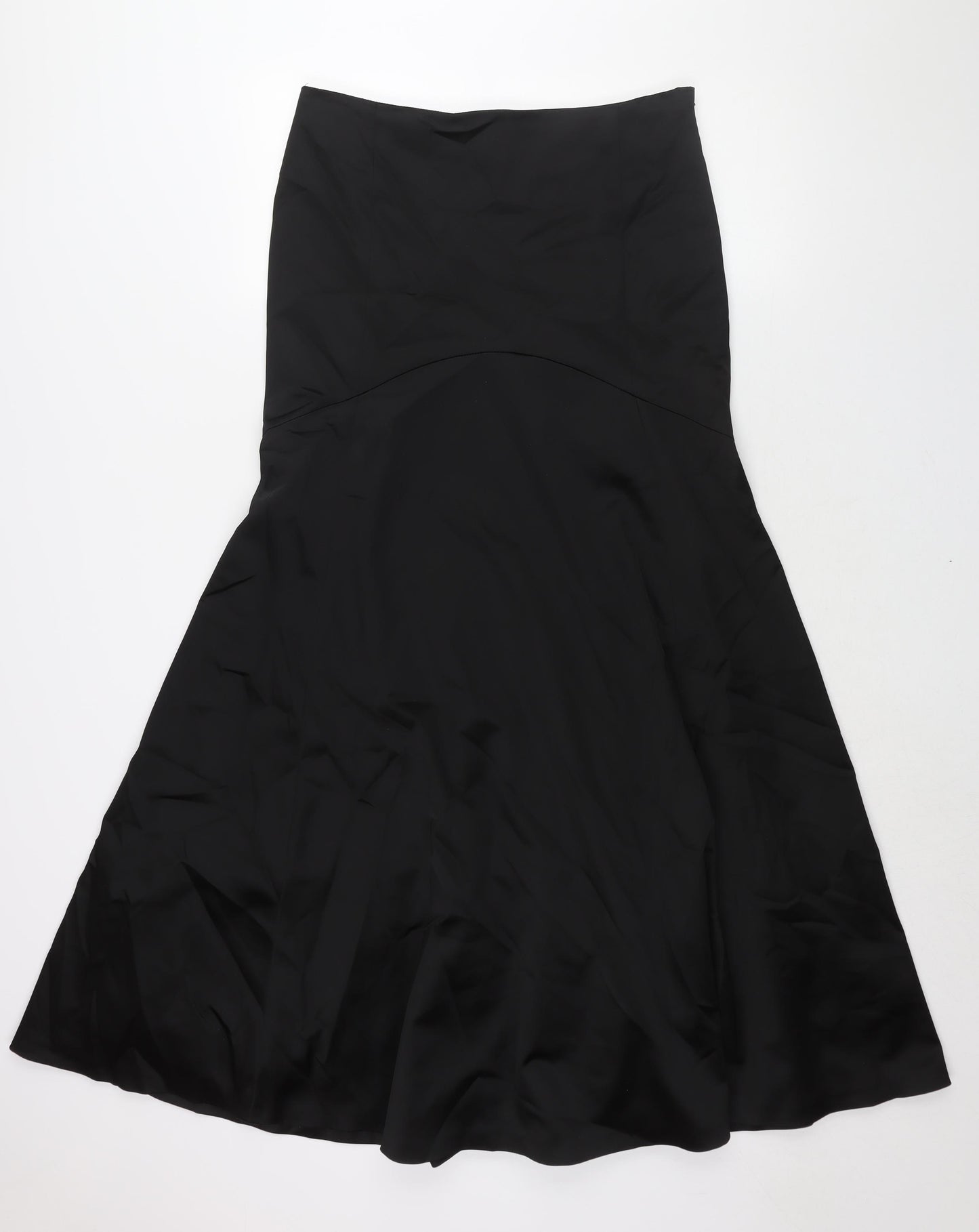 Coast Womens Black Acetate Trumpet Skirt Size 14 Zip