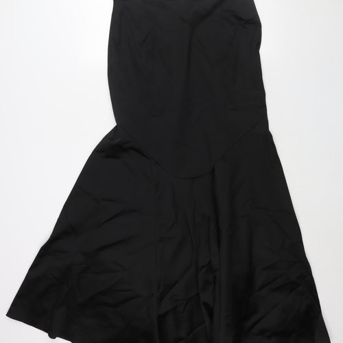 Coast Womens Black Acetate Trumpet Skirt Size 14 Zip