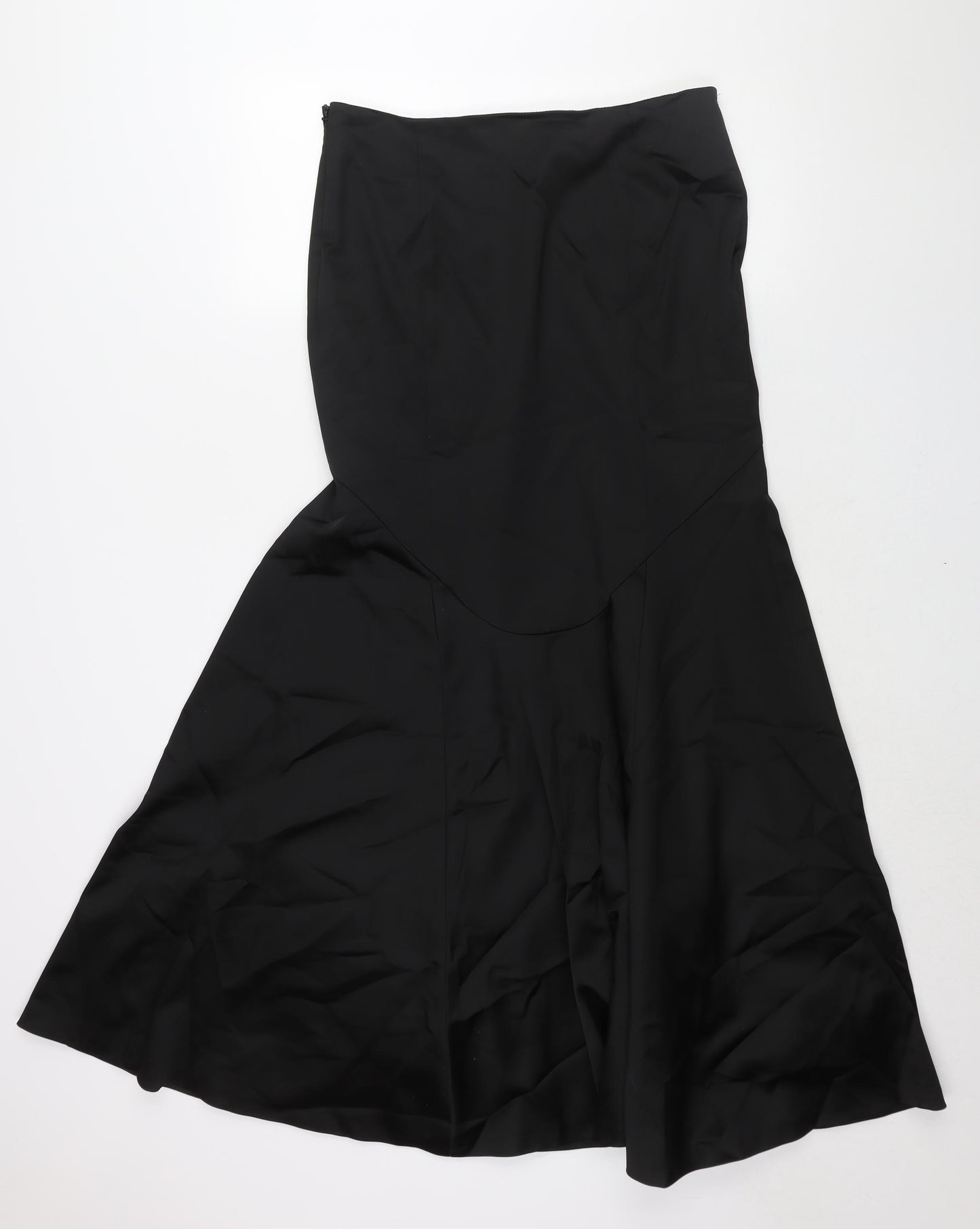 Coast Womens Black Acetate Trumpet Skirt Size 14 Zip