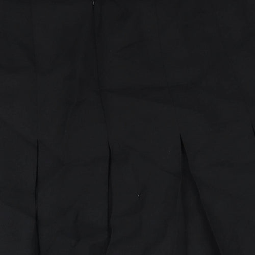 ara Womens Black Polyester Pleated Skirt Size 14 Zip