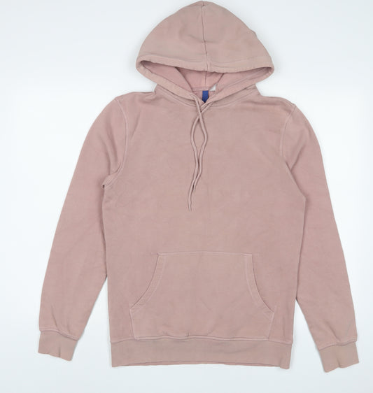 H&M Mens Pink Cotton Pullover Hoodie Size XS