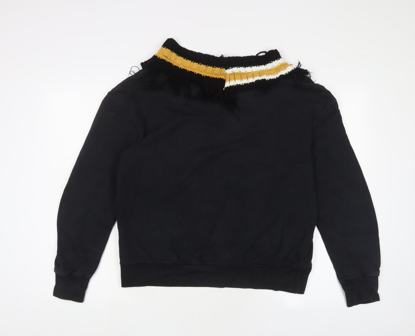 Zara Womens Black Cotton Pullover Sweatshirt Size M Pullover