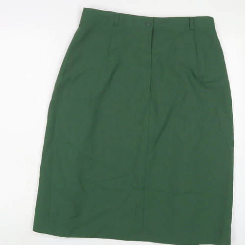 Debenhams Womens Green Polyester A-Line Skirt Size 18 Zip