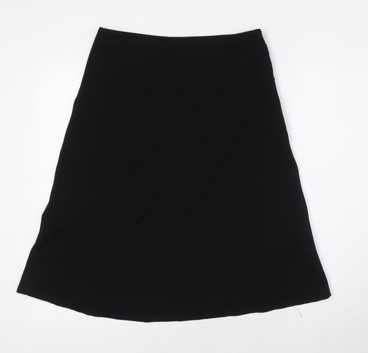 Marks and Spencer Womens Black Polyester A-Line Skirt Size 10