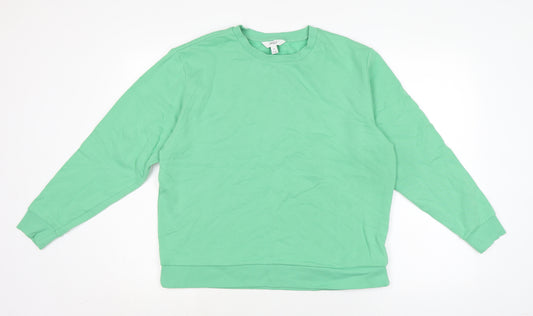 Marks and Spencer Womens Green Cotton Pullover Sweatshirt Size M