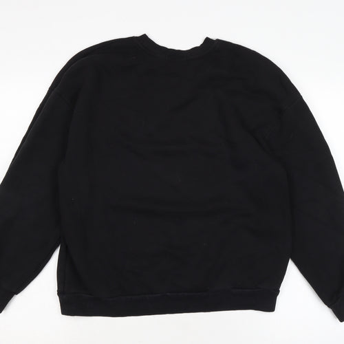 Berksha Womens Black Cotton Pullover Sweatshirt Size M