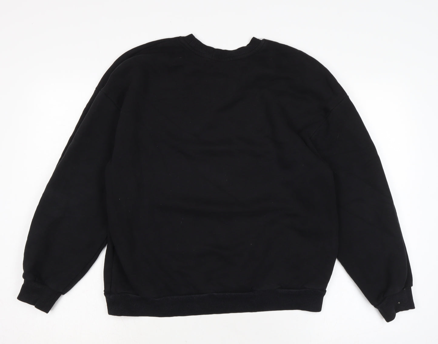 Berksha Womens Black Cotton Pullover Sweatshirt Size M