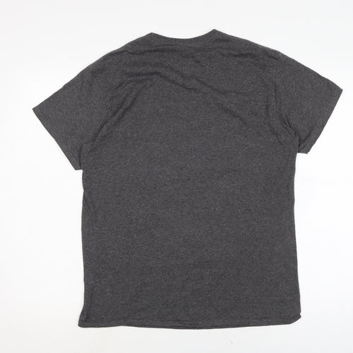 Zion Mens Grey Cotton T-Shirt Size M Crew Neck