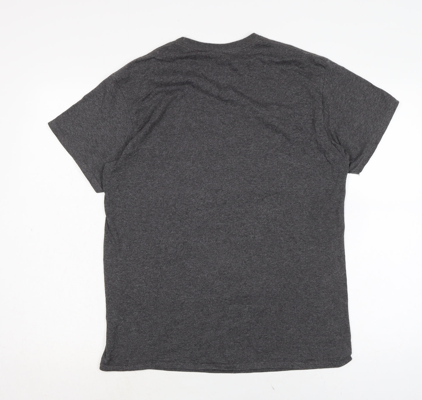 Zion Mens Grey Cotton T-Shirt Size M Crew Neck