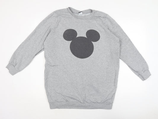 Disney Womens Grey Cotton Pullover Sweatshirt Size L