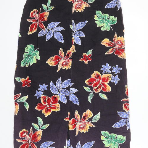 C&A Womens Multicoloured Floral Cotton A-Line Skirt Size 18