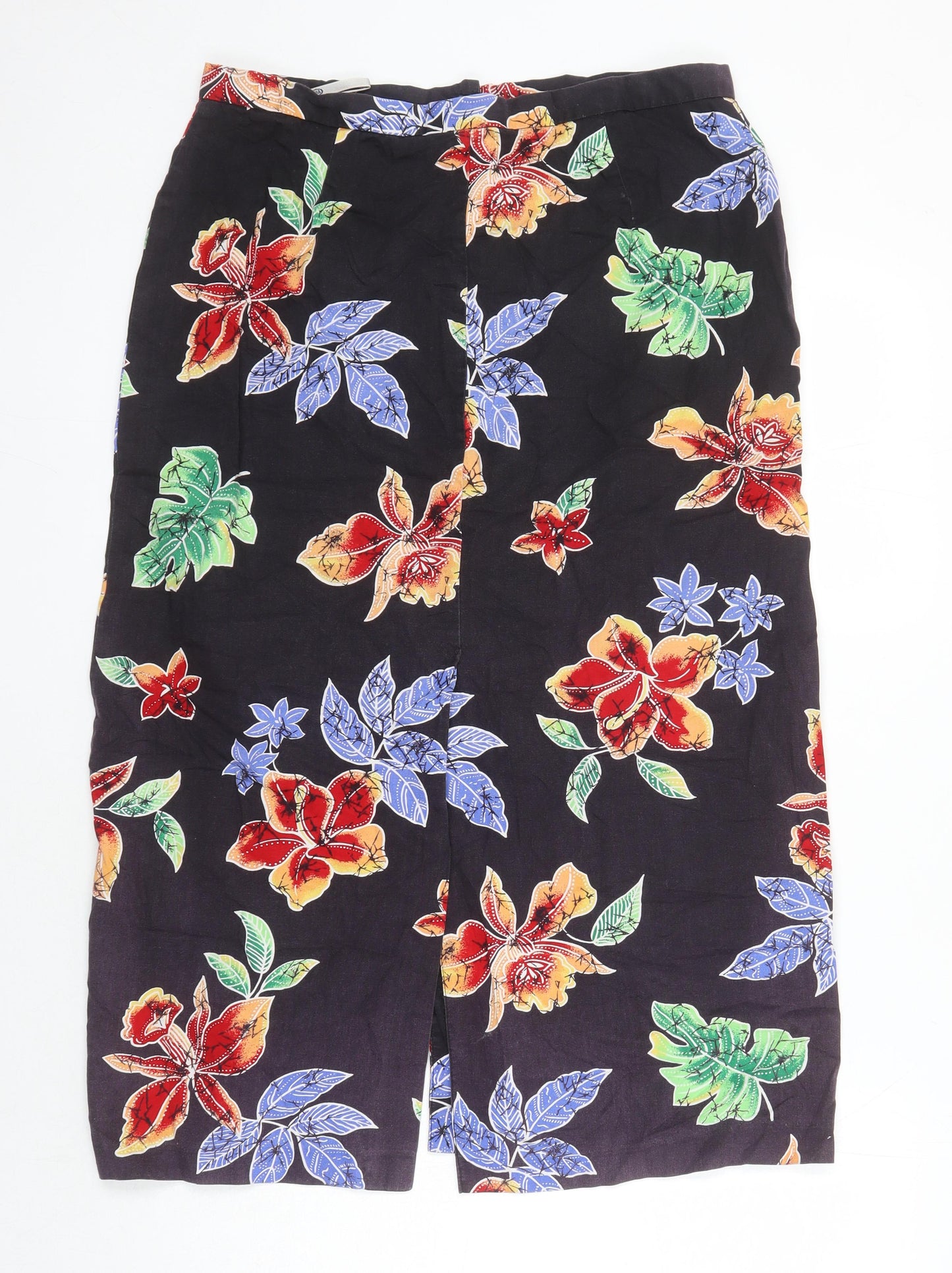 C&A Womens Multicoloured Floral Cotton A-Line Skirt Size 18