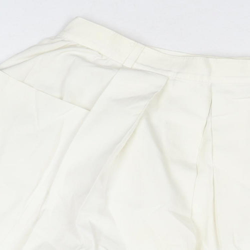 Debenhams Womens White Polyester A-Line Skirt Size 18 Zip - Pockets