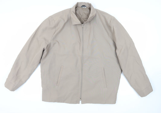 Dunn & Co Mens Beige Jacket Size L Zip - Water Resistant