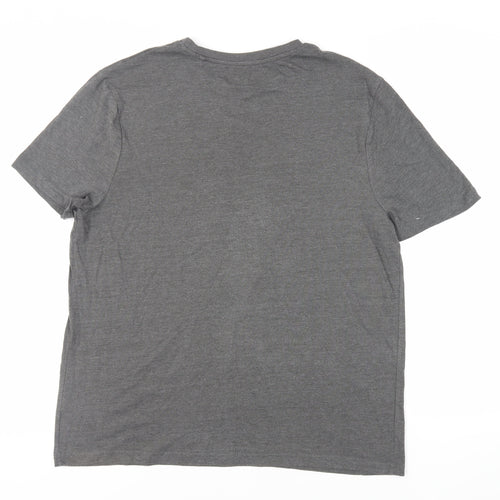 Fender Mens Grey Cotton T-Shirt Size L Crew Neck - Guitars