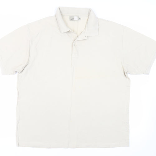 Zantos Mens Beige Cotton Polo Size 2XL Collared Button