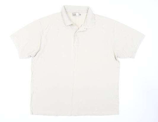 Zantos Mens Beige Cotton Polo Size 2XL Collared Button