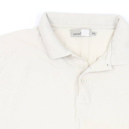 Zantos Mens Beige Cotton Polo Size 2XL Collared Button