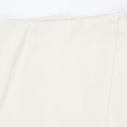 Marks and Spencer Womens Ivory Polyester Straight & Pencil Skirt Size 14 Zip