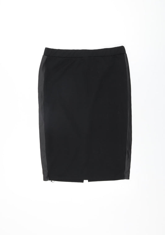 Womens Womens Black Polyester Straight & Pencil Skirt Size L