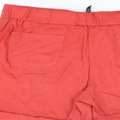 Intuition Womens Red Linen Basic Shorts Size 14 L4 in Regular Drawstring