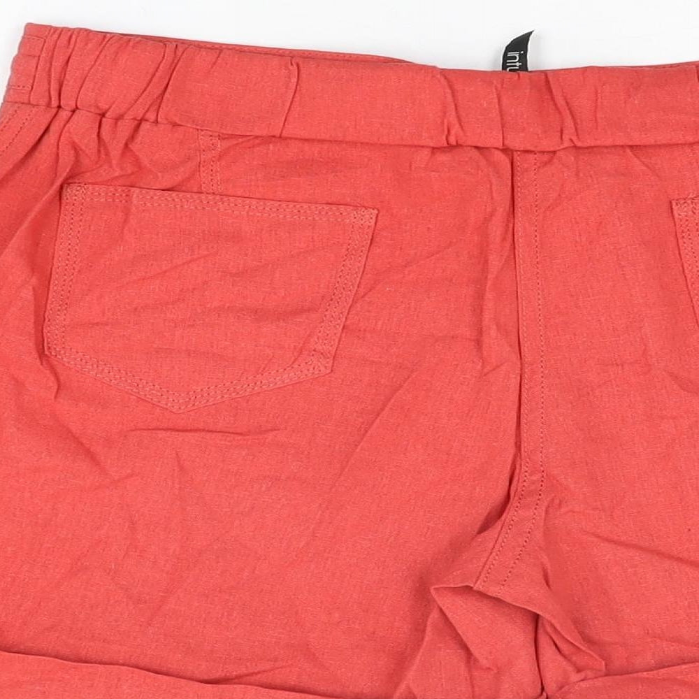 Intuition Womens Red Linen Basic Shorts Size 14 L4 in Regular Drawstring