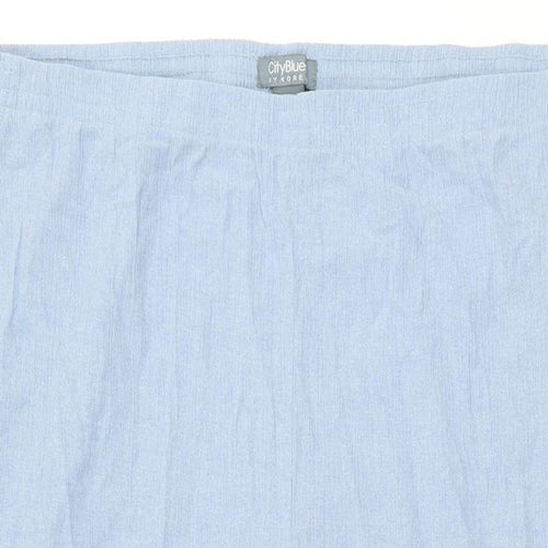 City Blues Womens Blue Cotton Cropped Trousers Size 24 L21 in Regular