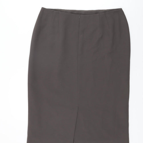 Minuet Womens Brown Polyester Straight & Pencil Skirt Size 18 Zip