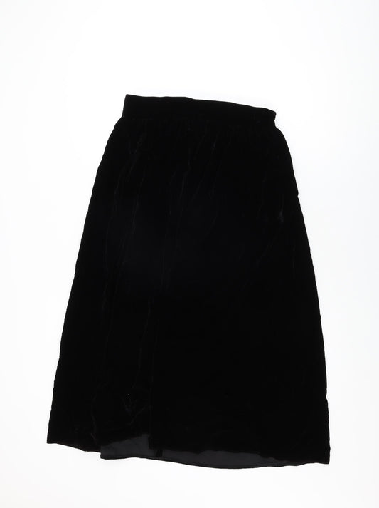 Opera Womens Black Acetate Swing Skirt Size 14 Zip