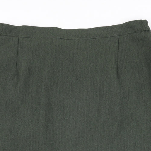 Debenhams Womens Green Polyester Straight & Pencil Skirt Size 16 Zip