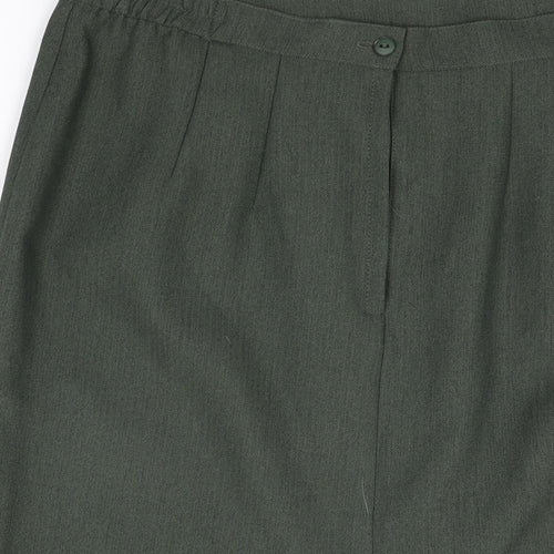 Debenhams Womens Green Polyester Straight & Pencil Skirt Size 16 Zip