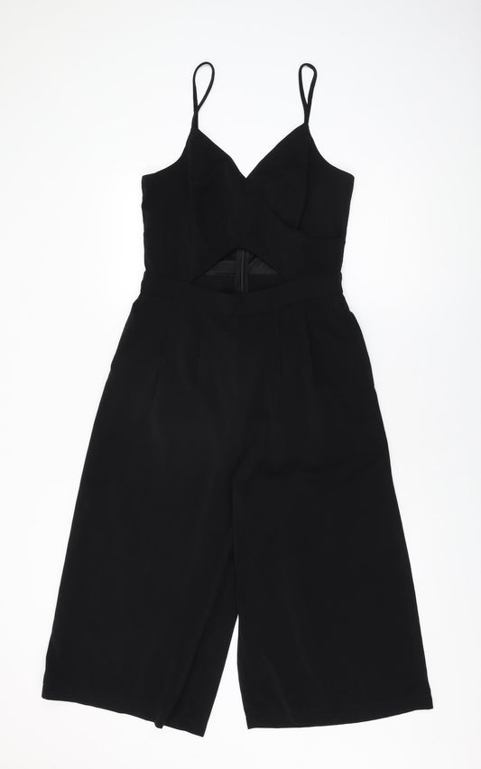 Girls On Film Womens Black Polyester Jumpsuit One-Piece Size 12 L19 in Zip