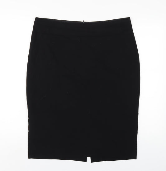 Marks and Spencer Womens Black Polyester Skort Skirt Size 16 Zip