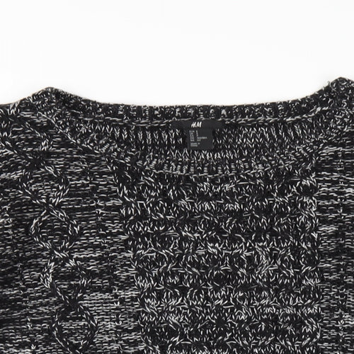 H&M Womens Black Crew Neck Cotton Pullover Jumper Size S