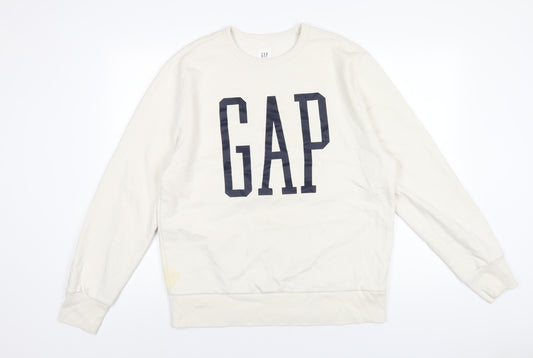 Gap Womens Ivory Cotton Pullover Sweatshirt Size L Pullover