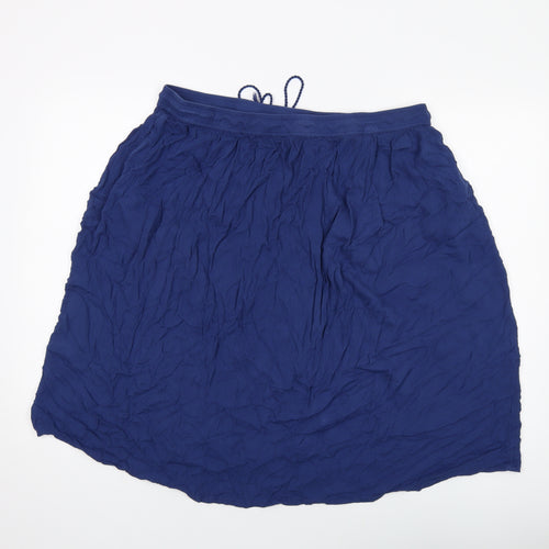 Bonmarche Womens Blue Viscose A-Line Skirt Size 18 Drawstring