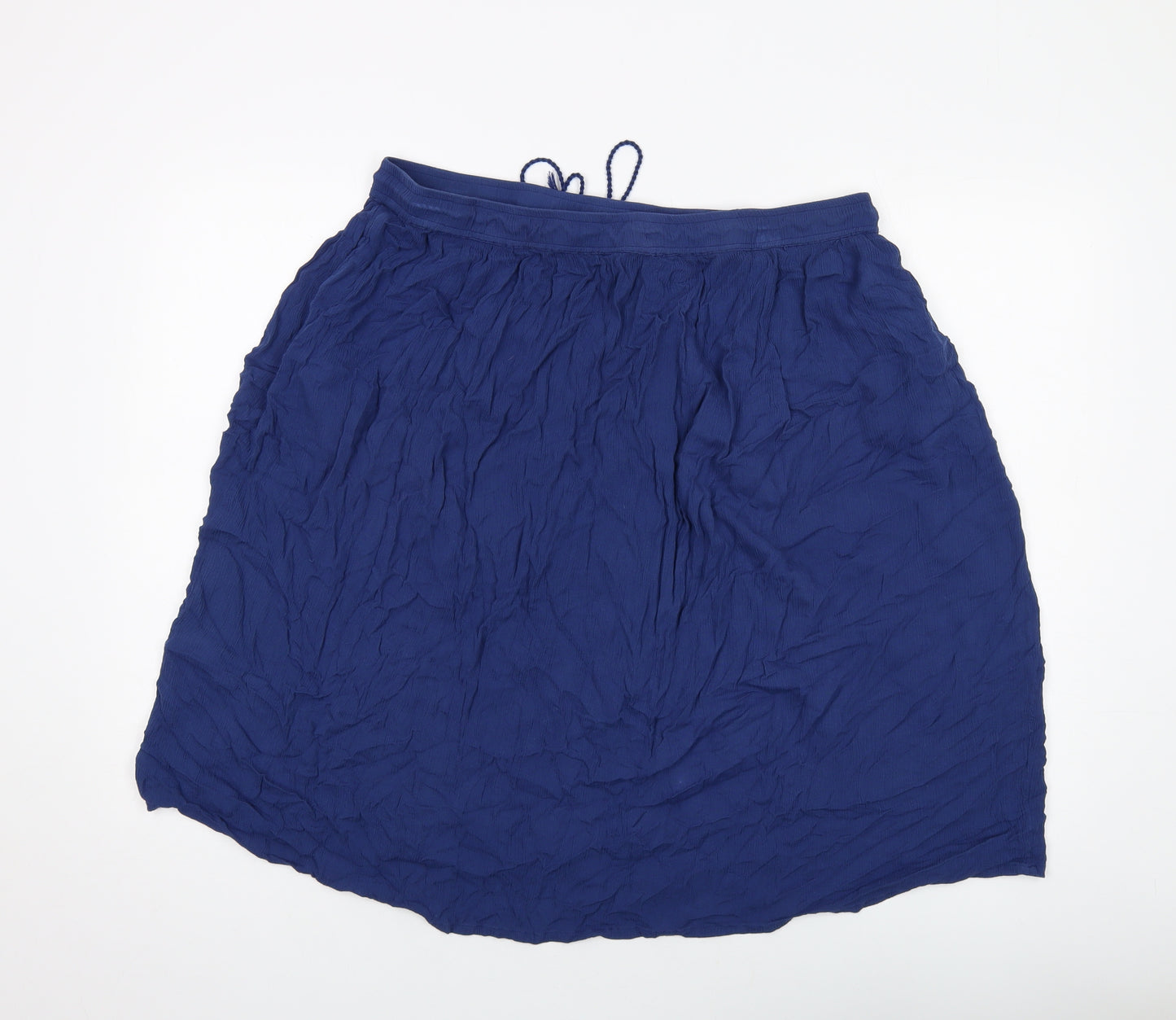 Bonmarche Womens Blue Viscose A-Line Skirt Size 18 Drawstring