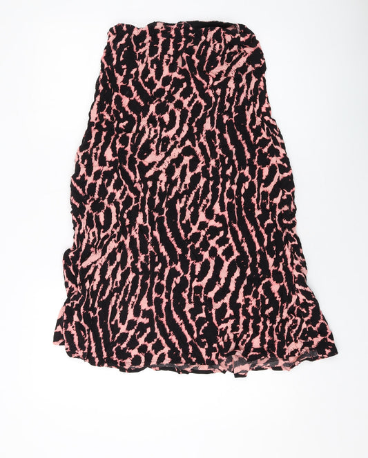 NEXT Womens Black Animal Print Viscose A-Line Skirt Size 10