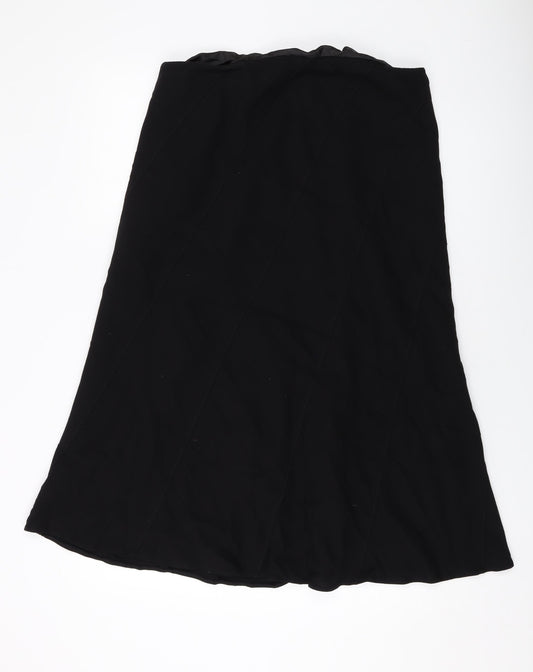 Marks and Spencer Womens Black Polyester A-Line Skirt Size 16