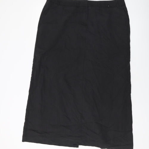 Necxt Womens Black Polyester A-Line Skirt Size 16 Zip