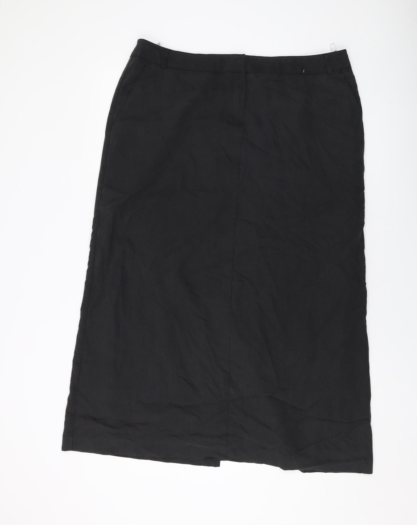 Necxt Womens Black Polyester A-Line Skirt Size 16 Zip