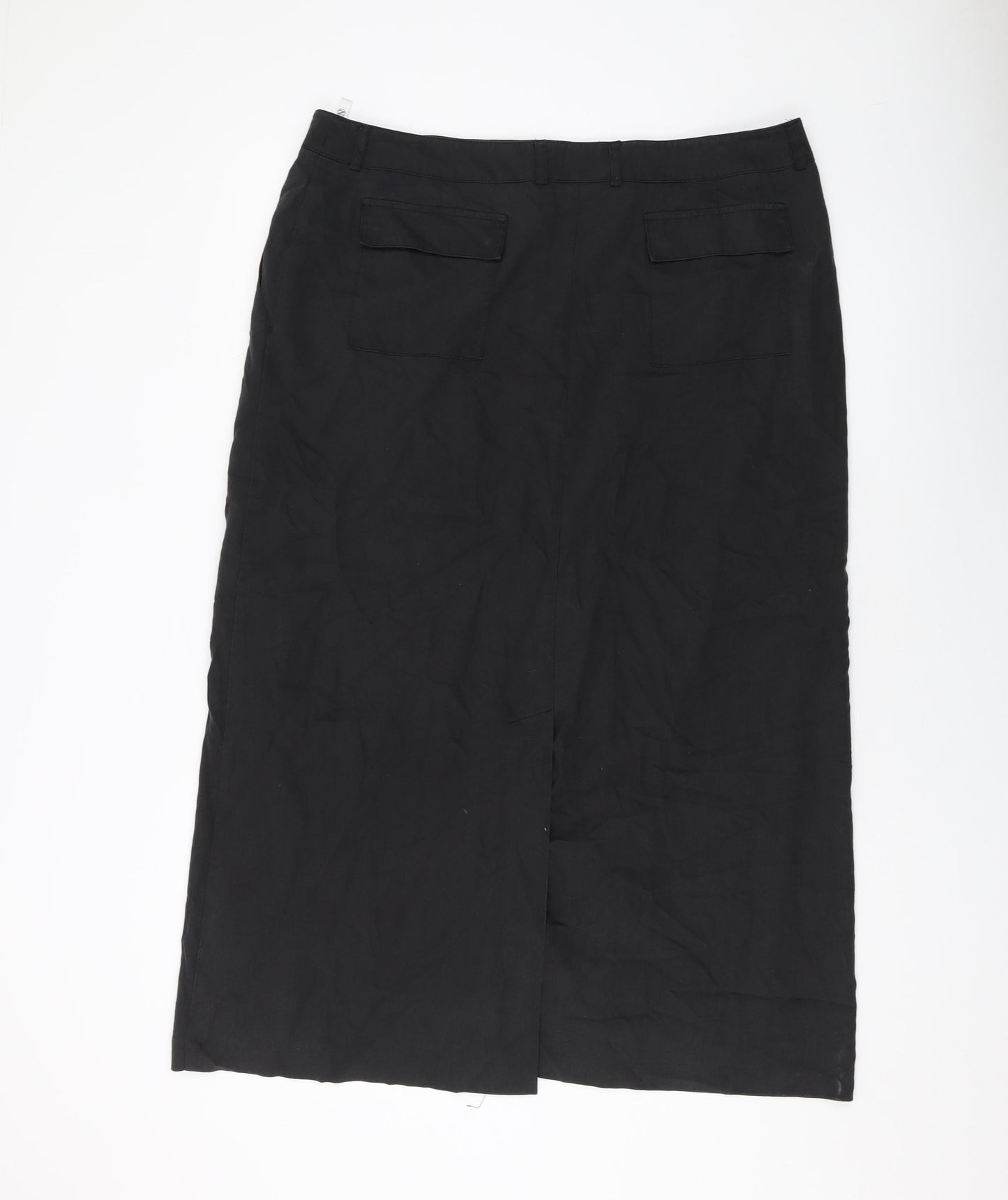 Necxt Womens Black Polyester A-Line Skirt Size 16 Zip