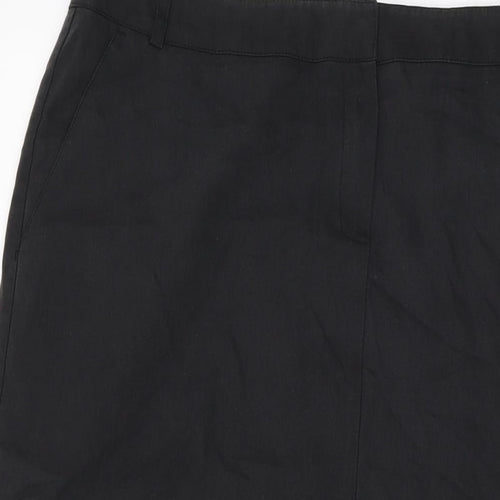 Necxt Womens Black Polyester A-Line Skirt Size 16 Zip