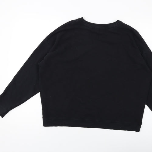 New Look Womens Black Cotton Pullover Sweatshirt Size M Pullover