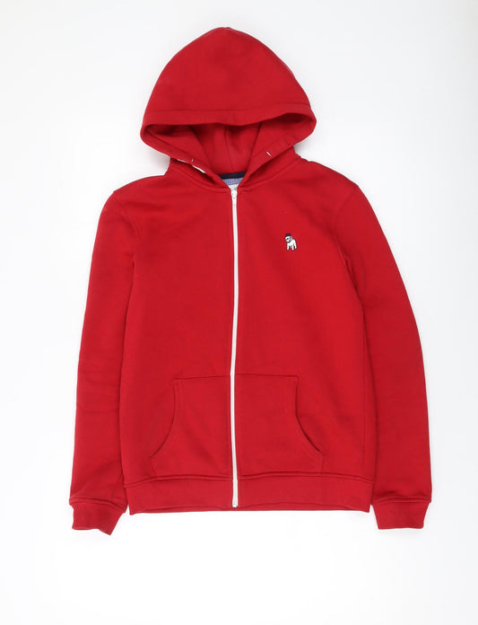 The Spitalfields Boys Red Cotton Full Zip Hoodie Size 11-12 Years Zip