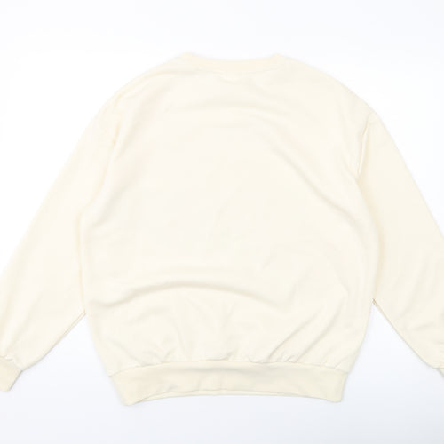 H&M Girls Ivory Polyester Pullover Sweatshirt Size 8-9 Years Pullover